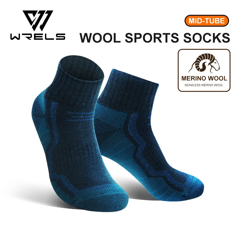 WRELS Merino Wool Socks Unisex Super Thick Thermal Hiking Socks for Cold Weather Compression Running Socks Outdoor Warm Socks