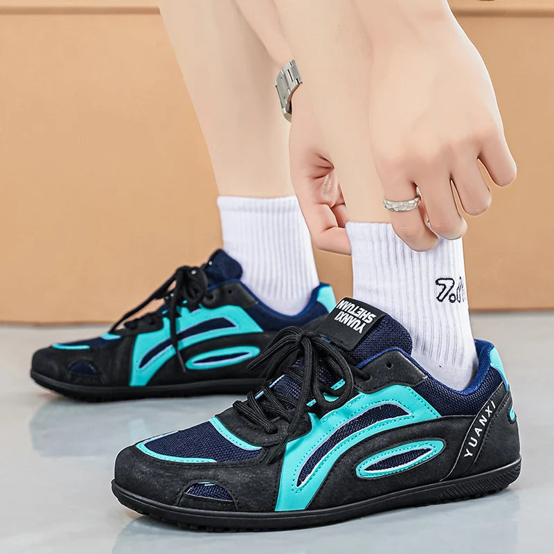 Men's flat casual sneakers Four Season new breathable light anti-slip comfort fashion outdoor walking sports running board shoes