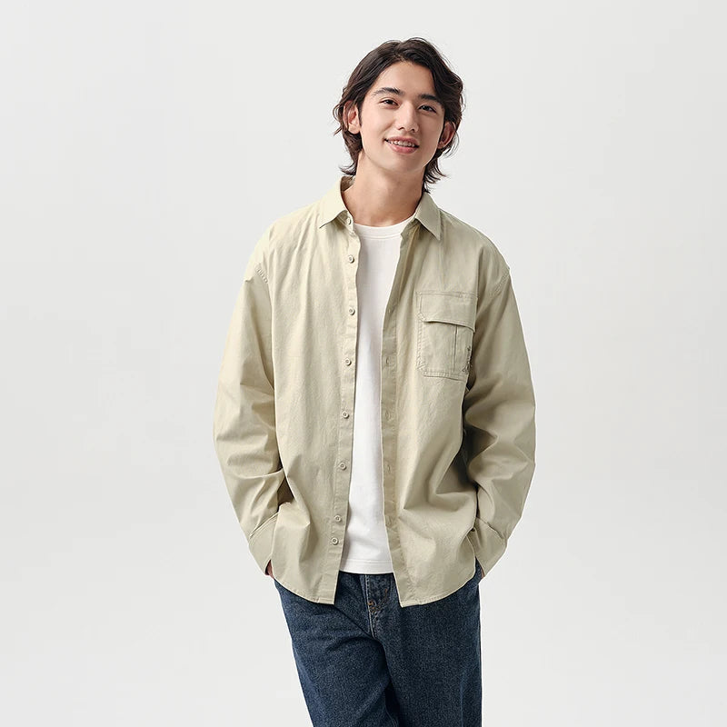 Semir Casual Shirts For Man Outdoor Style Loose Trendy Printed Turn-Down Collar Men Long Sleeve Tops 2026 Spring