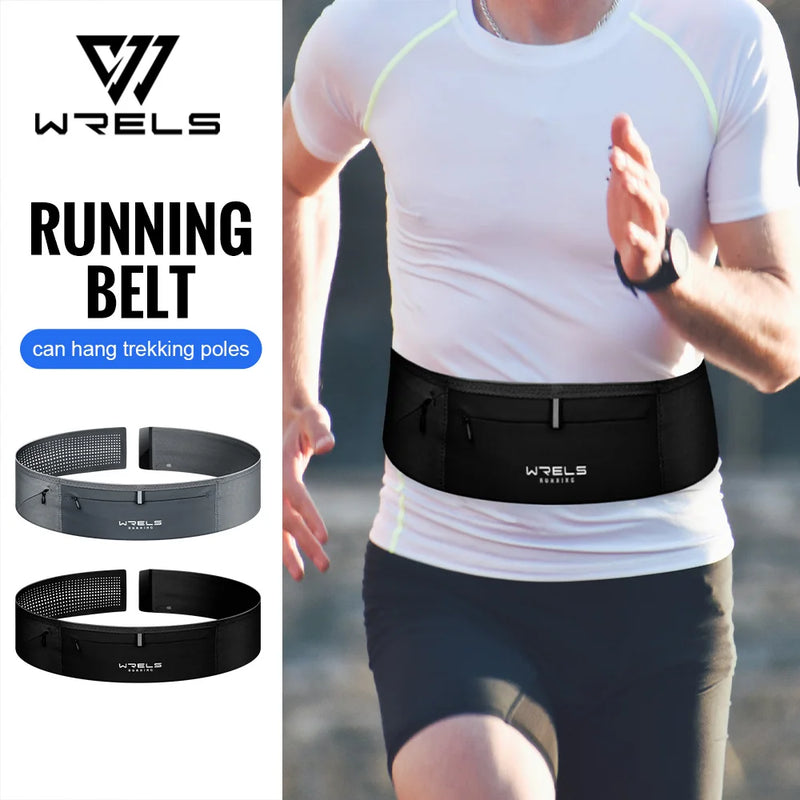WRELS Waist Bag Ultra-Thin Waist Pack Waterproof Fanny Pack Close-Fitting Elastic Sports Bag Outdoor Invisible Running Waist Bag