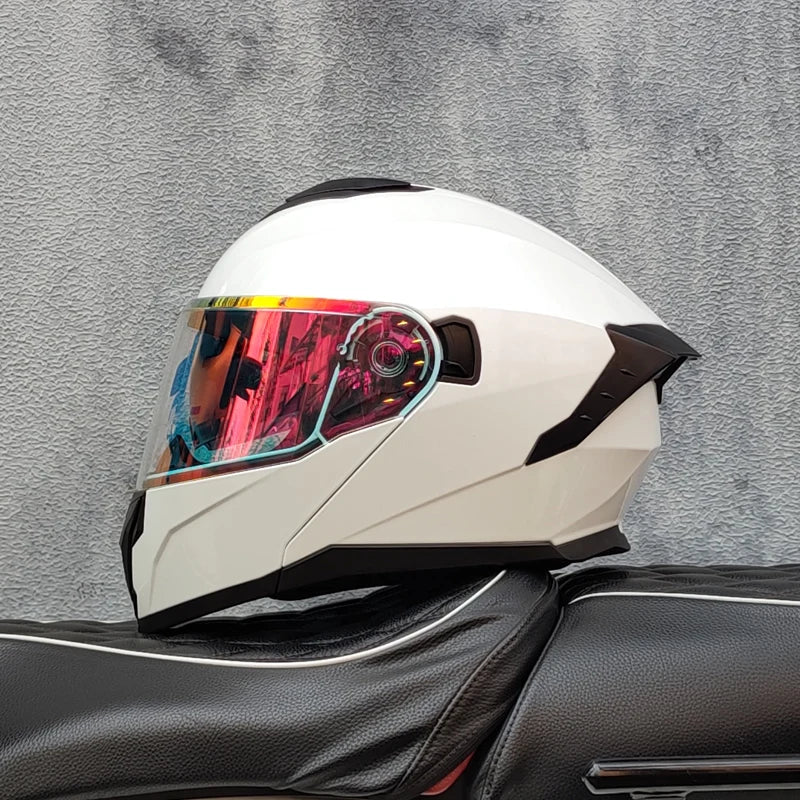 2025 high-quality motorcycle helmet dual lens modular flip helmet Casco para Motos road off-road travel full helmet capacity