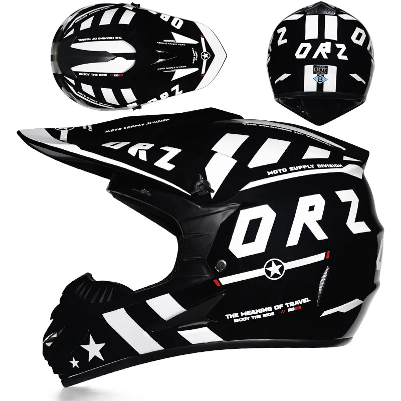 ORZ Latest Off-road Motorcycle Helmet ATV SUV Downhill Mountain Bike DH Car Helmet Cross Helmet Capacetes Motocross Dot Abs