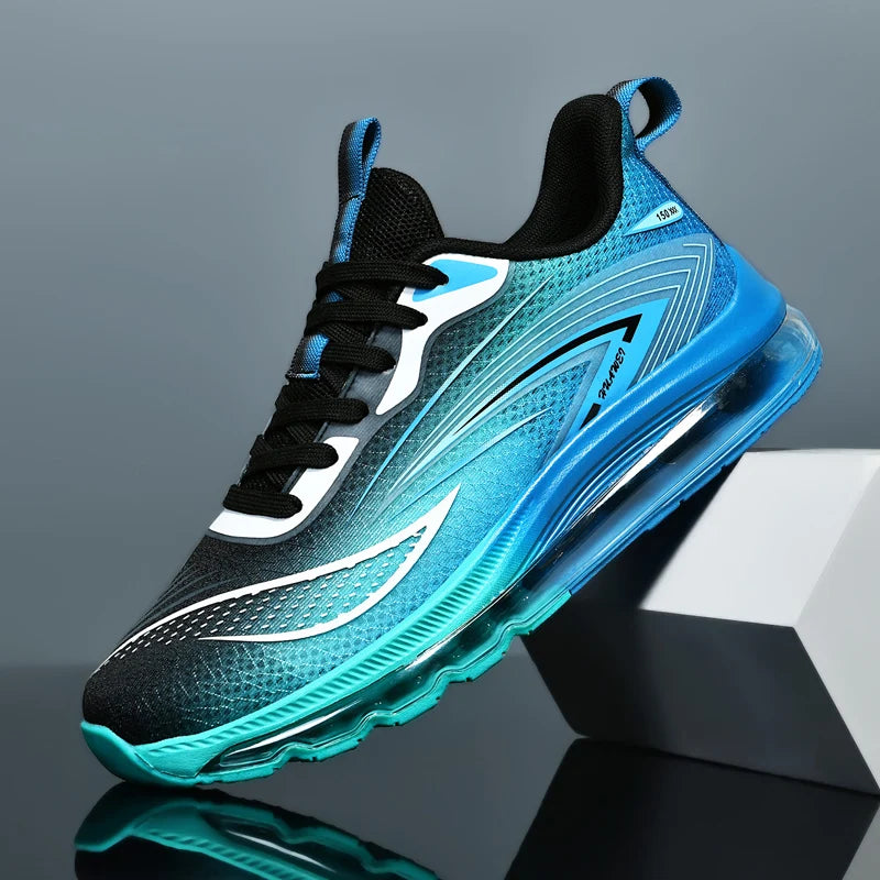 Men's casual sneakers four seasons breathable light full palm air cushion racing running shoes students mesh speed sports shoes
