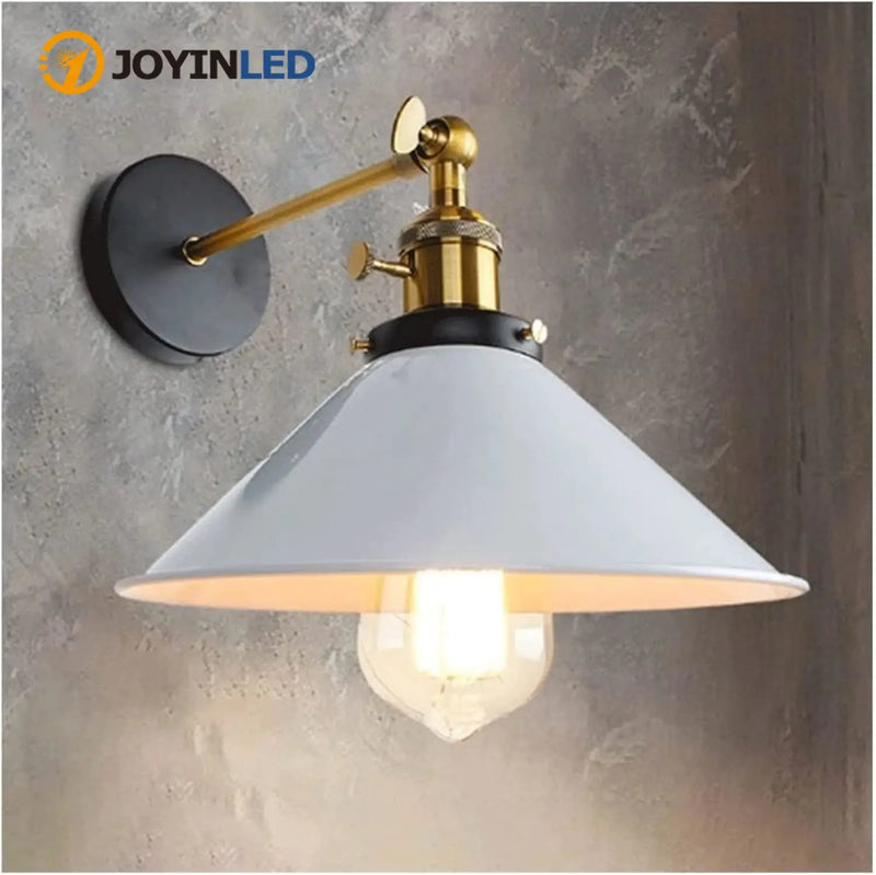 JOYINLED Vintage Industrial Metal Wall Sconce Lighting 180 Degree Adjustable Wall Light Rustic Antique Gooseneck Wall Lamp E27