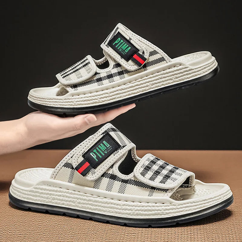Men's soft insole Slides Comfort Casual Slippers Summer new breathable lightweight Non-slip Slip on walking Daily wear slippers