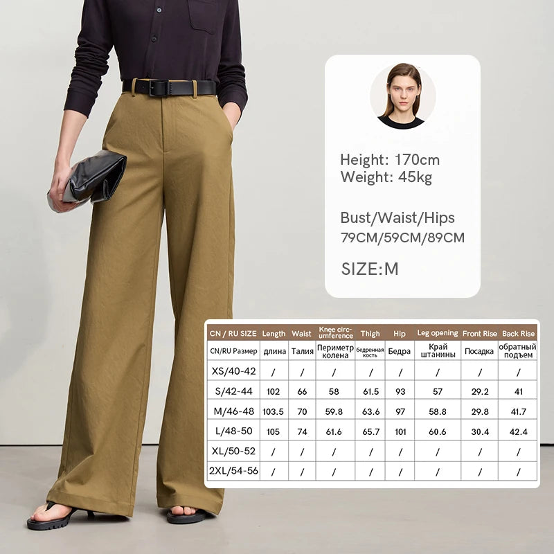 Amii Women's Minimalism Pants 2026 Autumn New Office Lady Versatile Wide Leg Female Trousers Solid Casual Loose Pants 12651006