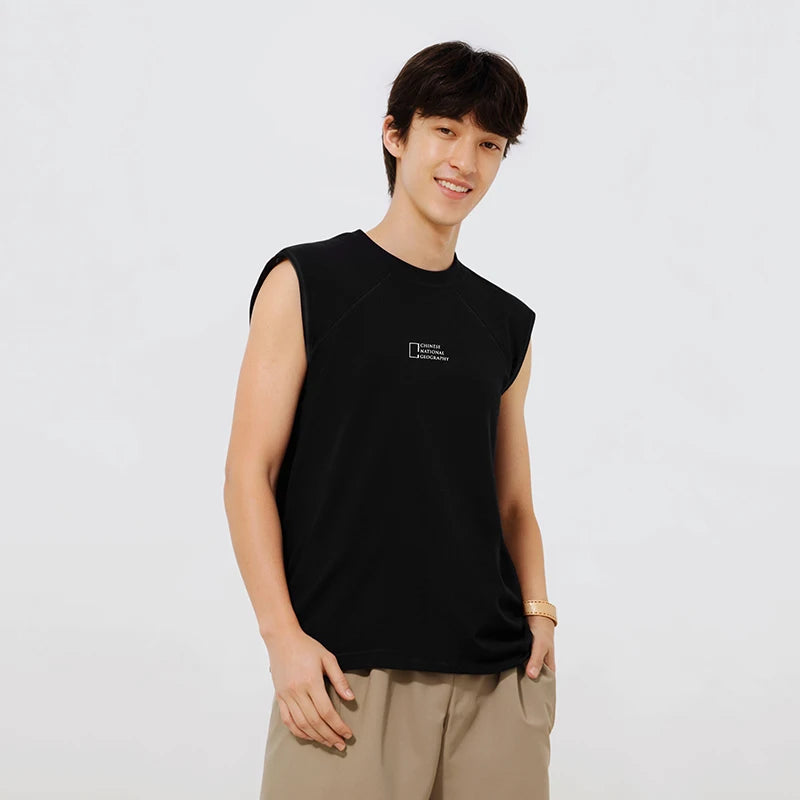 Semir Mens Vest 2026 Loose Fit Letter Printed Knitted Waistcoat Moisture Wicking Quick Dry Casual Style Soft Daily Wear Tops