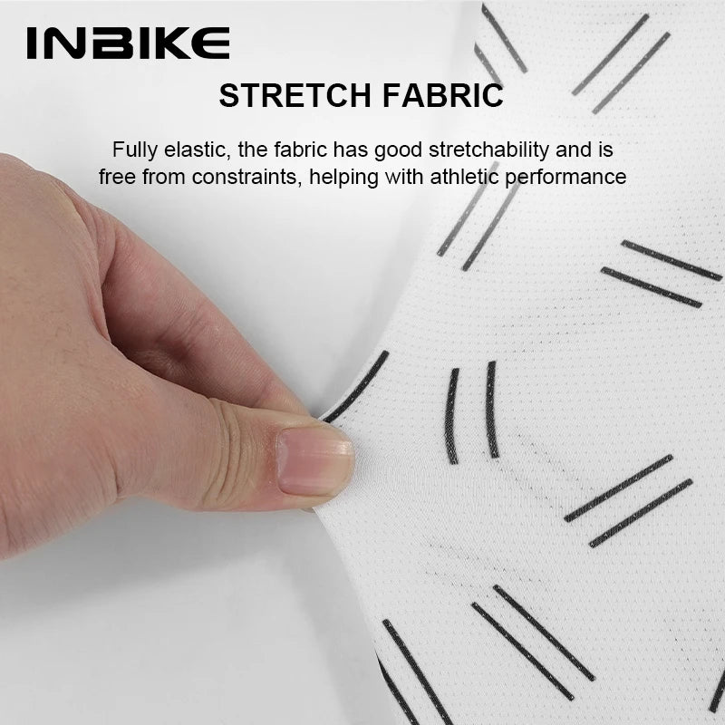 INBIKE New Summer Men's Cycling Short Sleeve MTB Bicycle Jersey Shirts for Men Road Mountain Bike Riding Clothing with 3 Pockets