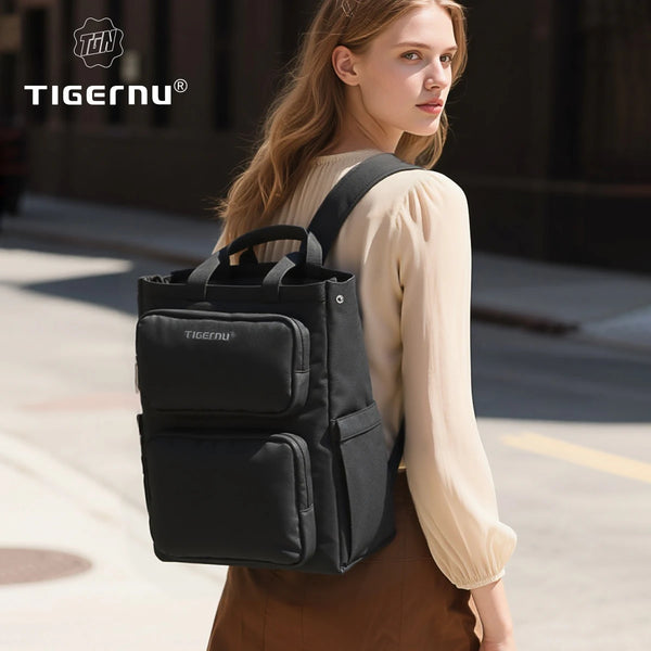 Tigernu Handheld Laptop Backpack For Women Business Travel School, Water Repellent Anti-Theft Expandable Oxford Commuter Bag
