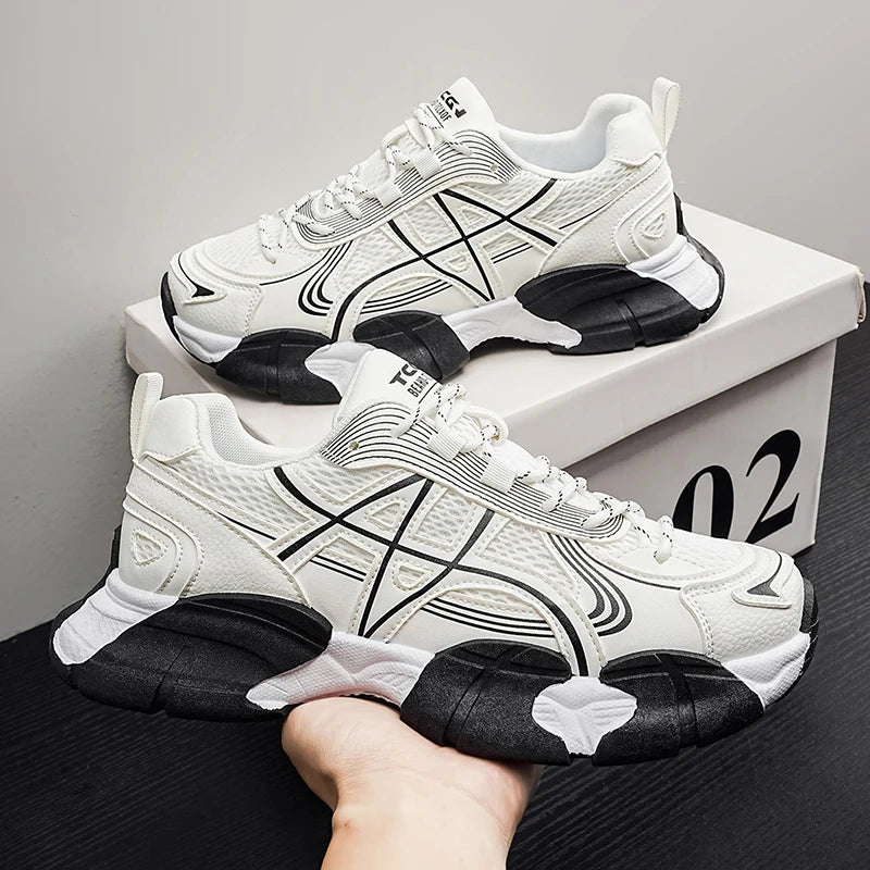 Chunky sneakers Men's breathable casual shoes four seasons new light fashion soft-sole comfort outdoor speed sports running shoe