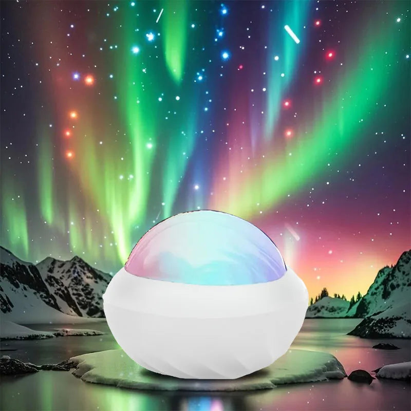 Northern Lights Starry Sky Projector Lamp USB 360° Aurora Ball Atmosphere Night Lights for with Remote Control Room Party Decor