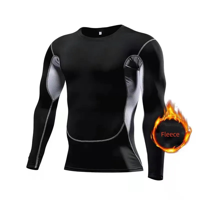 2026 NEW Men's Winter Thermal Underwear Set Fleece Compression Long Johns Sports Base Layer for Fitness Athletic Wear