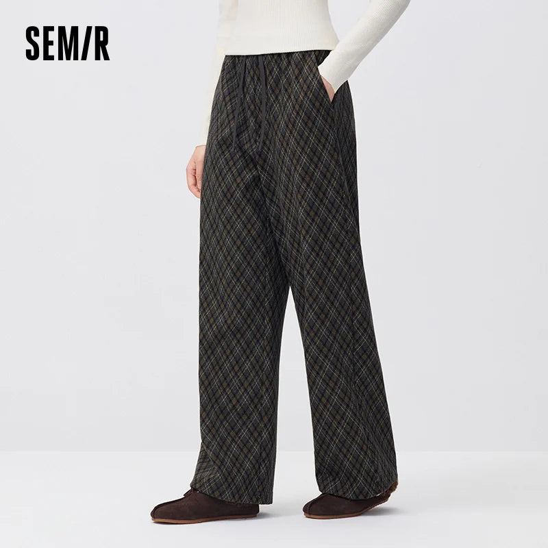 ខោ Semir សម្រាប់នារី ខោធម្មតា រាងស្លេក រលុង ជើងធំ រចនាបថទំនើប ឆ្នាំ២០២៦ រដូវរងាថ្មី ស្លៀកប្រចាំថ្ងៃ រចនាបថធម្មតាសម្រាប់ទីក្រុង ស្លៀកពាក់ប្រចាំថ្ងៃ