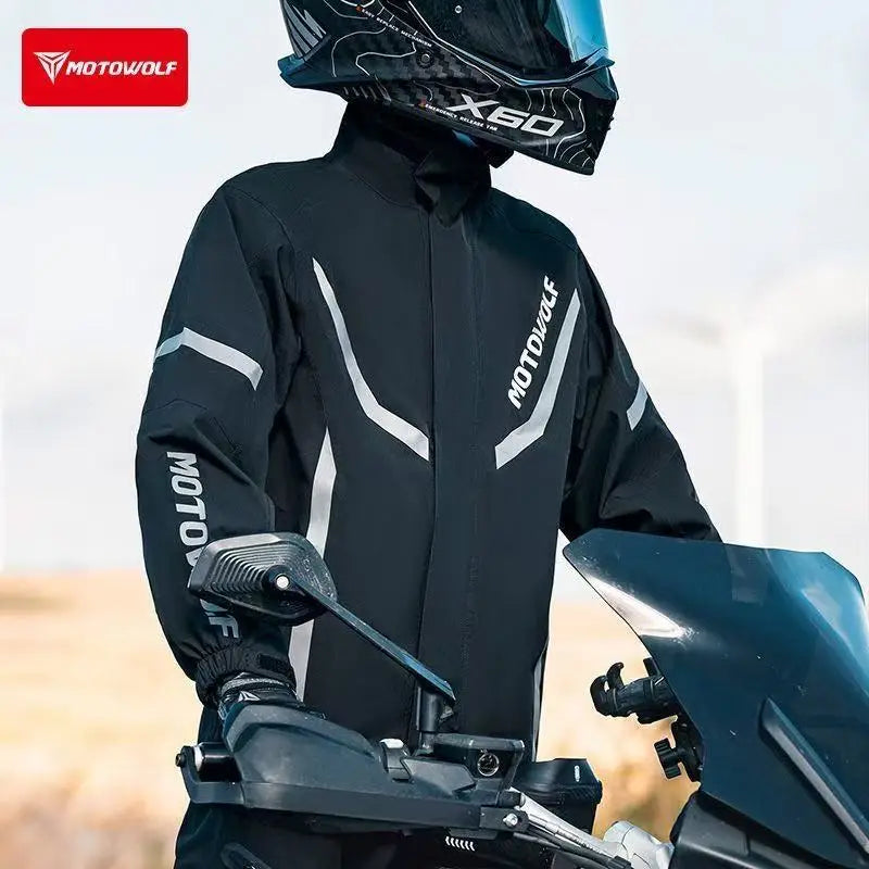 ឈុតអាវភ្លៀងជិះម៉ូតូ MOTOWOLF អាវការពារទឹក ការពារព្យុះភ្លៀង អាវសម្រាប់ជិះលេងក្នុងពិធីជួបជុំ ការពារភ្លៀងសម្រាប់អ្នកជិះតែម្នាក់