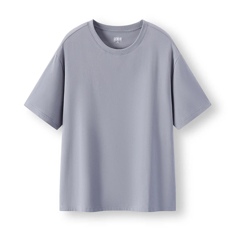 Semir Men T shirt Solid Color Crew Neck Knit Comfortable Versatile Casual Top 2026 Summer Simple Daily Clothes