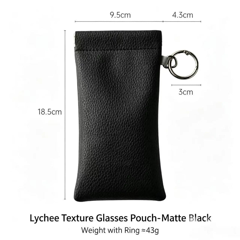 Self-Closing Soft Leather Glasses Case, Large-Capacity Glasses Storage Bag, Sunglasses Storage Bag, Long Wallet Glasses Bag