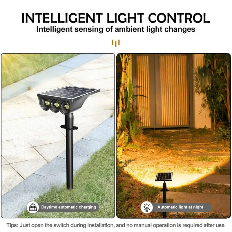 ភ្លើង LED ដើរលើអាកាស 1-4 ដុំ បំភ្លឺទេសភាពខាងក្រៅ ភ្លើងសូឡាការពារទឹក IP65 បំភ្លឺសួនច្បារ សូឡា សម្រាប់ទីធ្លាសួនច្បារ ផ្លូវដើរលេង ទីធ្លាផ្ទះ