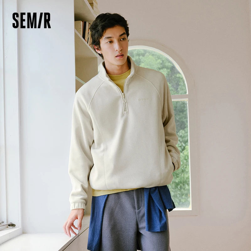 Semir Men Sweatshirt Antistatic Fabric Warm Insulation 2026 Winter Everyday Wear Soft Comfort Casual Style Clean Silhouette