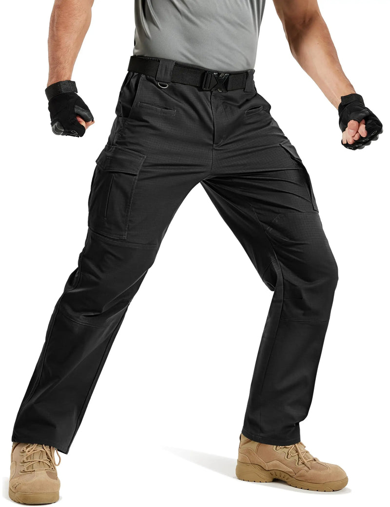TACVASEN Men's Tactical Cargo Pants Ripstop Waterproof Work Trousers Lightweight Stretch Outdoor With 8 Pockets Bottoms Pants
