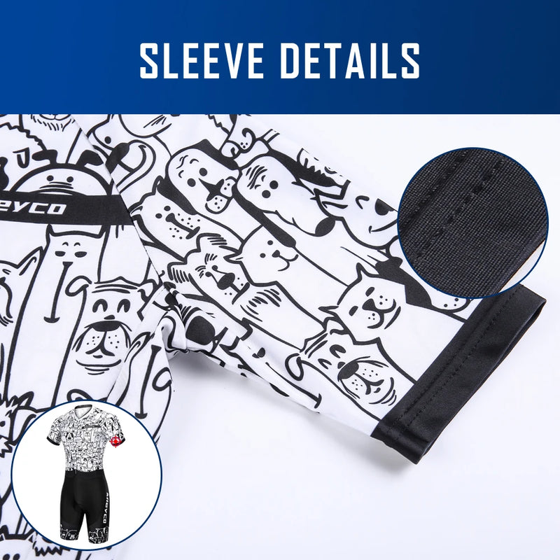 Men & Women Short Sleeve Triathlon Suit Custom Road Cycling Skinsuit Bicycle Trisuit for Racing Running Sport Apparel