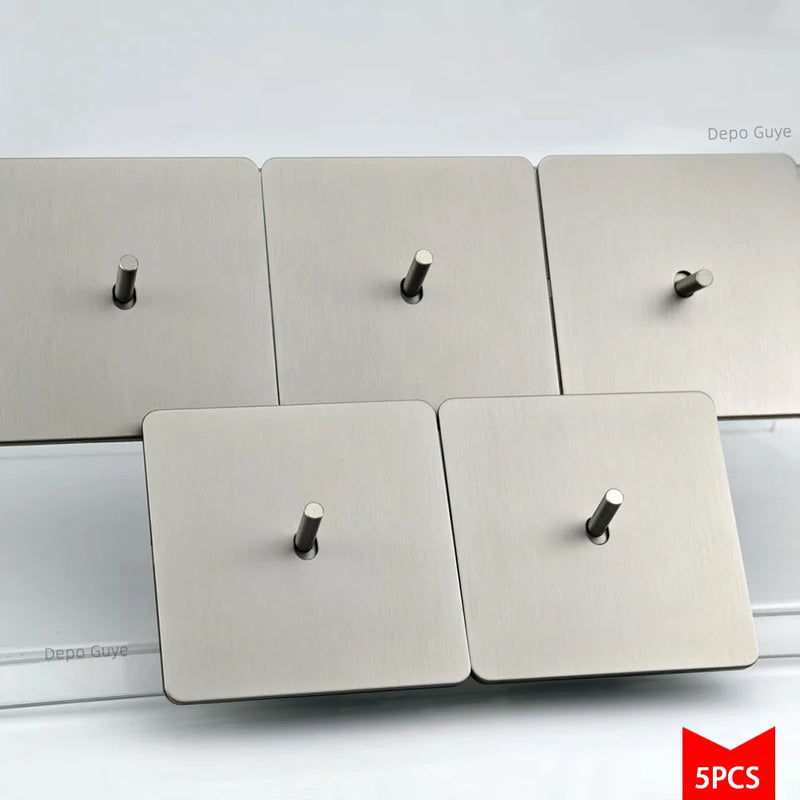 Toggle Retro Switch Panel 1/2/3/4 Gang 2Way Silver Gray Brushed Stainless Steel Antique Wall Metal Lever Light Switch 5/10 PCS