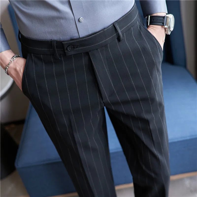 2026 Men's Winter Woolen Office Suit Pants, Slim British Style Wool Business Formal Dress Trousers, Asian Size 29-36, 2025 New