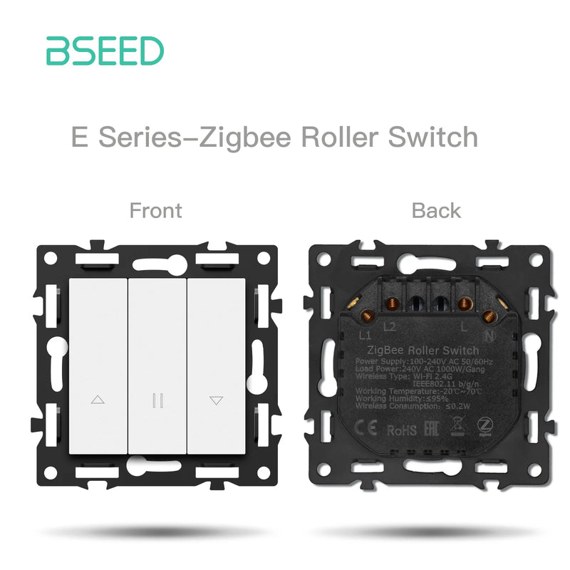 BSEED Zigbee Click Switch Module Smart Light Switch DIY Part with PC Plastic Frame Zigbee Socket Components for Home Automation
