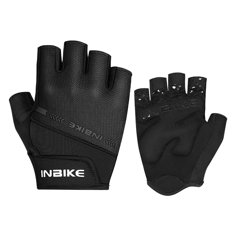 INBIKE New MTB Cycling Gloves Half Finger Bicycle Gloves Anti-Slip Shock Absorbing Padded Road Bike Biking Gloves for Men Women