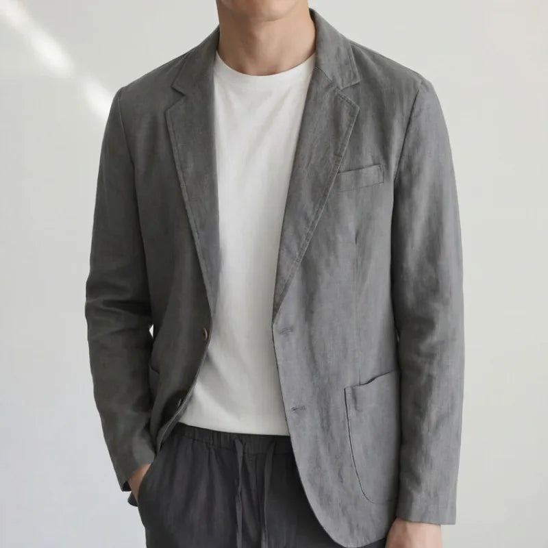 Men’s Lightweight Linen Blazer Jacket – Business Casual Single Breasted Coat Office, Daily, Travel, Party, Wedding Guest