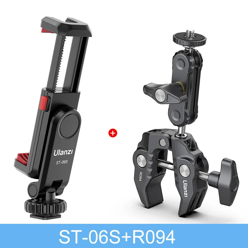 ជើងទ្រទូរស័ព្ទថតបញ្ឈរ Ulanzi ST-06S សម្រាប់កាមេរ៉ា DSLR ម៉ូនីទ័រ ម៉ោនជើងកាមេរ៉ា ក្ដាប់សម្រាប់ថតវីដេអូប្លុកស្មាតហ្វូន