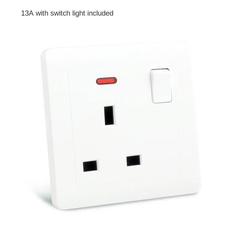 Depoguye UK standard socket panel double 13A with switch double usb one-opening multifunctional eight-hole white wall socket