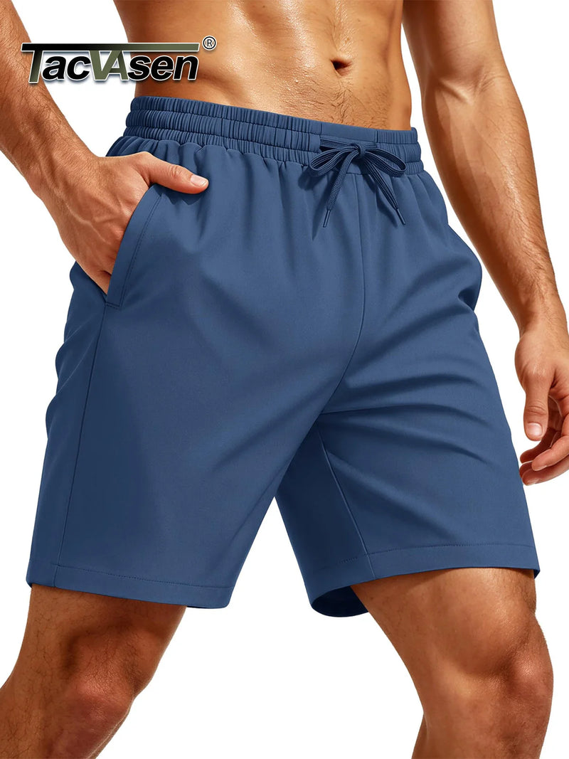 TACVASEN Men's Athletic Running 7 Inch Shorts Quick Dry Workout Gym Shorts With Pockets Performance Sports Bottoms Hiking Men