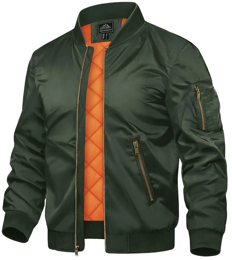 TACVASEN Winter Padded Bike Jackets Outwear Mens Retro Pilot Jacket Coat Casual Baseball Jackets Varsity Jackets Streetwear