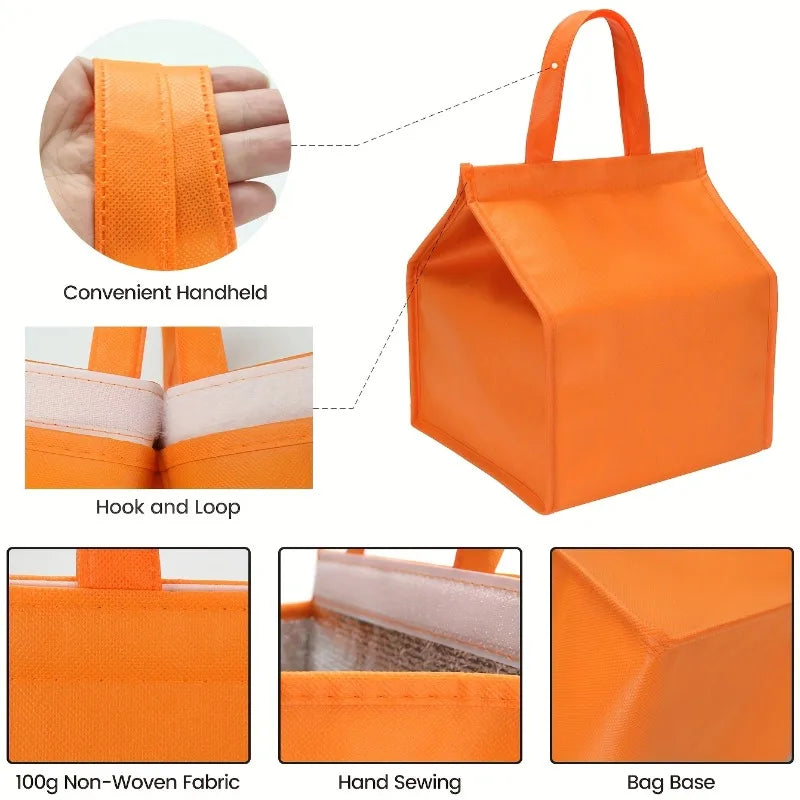 1pc Orange Cake Insulation Bag, Refrigerated Bag, Food Transportation Bag with 2 Sizes to Choose from,ice pack