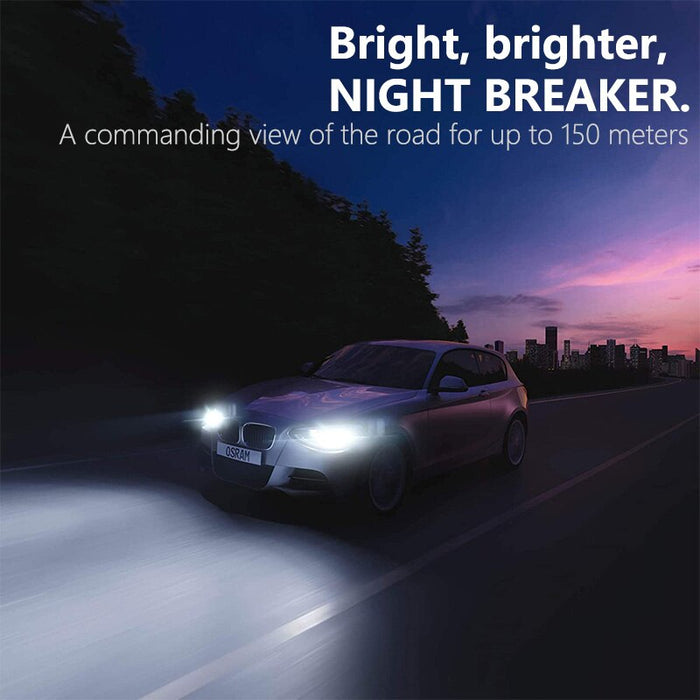 OSRAM Night Breaker 200 H7 Car Halogen Headlight +200% More Brightness Original Lamps 12V 55W Made In Germany 64210NB200, 2pcs