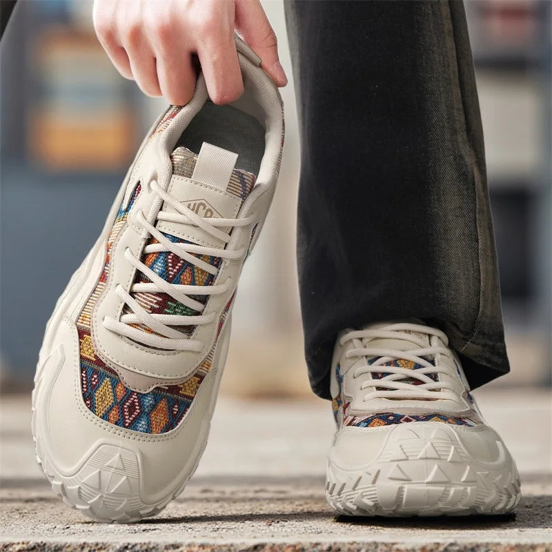 Men's flat tide casual sneakers summer walking shoes soft-sole outdoor running shoes breathable lightweight speed sports shoes