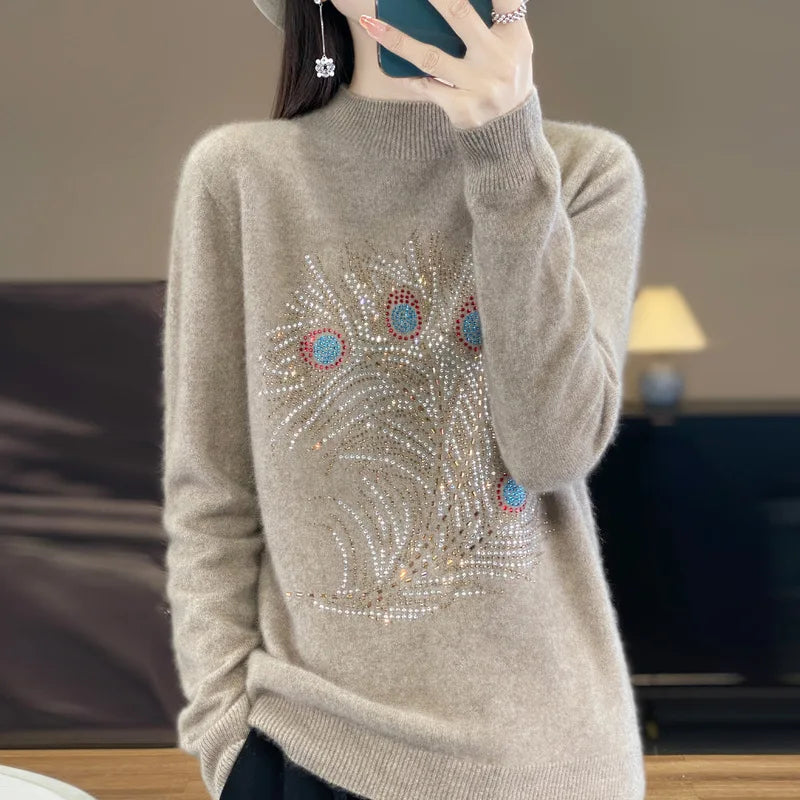 Cartoon Woolen Blouse For Women Jersey Warm Pullover Sweater Tops Spring Autumn Knit Female Clothing Casual Knitwear Jumper