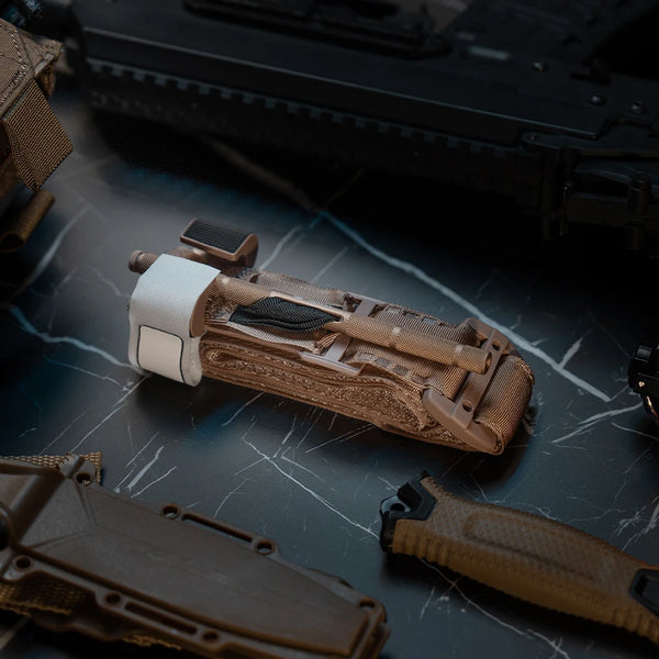 RHINO RESCUE 3x95cm Tan Tourniquet, Khaki Color Windlass Style TQT, Emergency Hemostatic Device for Tactical IFAK