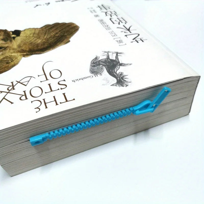 3pcs Innovative Zipper-Shaped Bookmark - Durable Plastic, Perfect for Everyday Office Use, Random colors, Bookmark