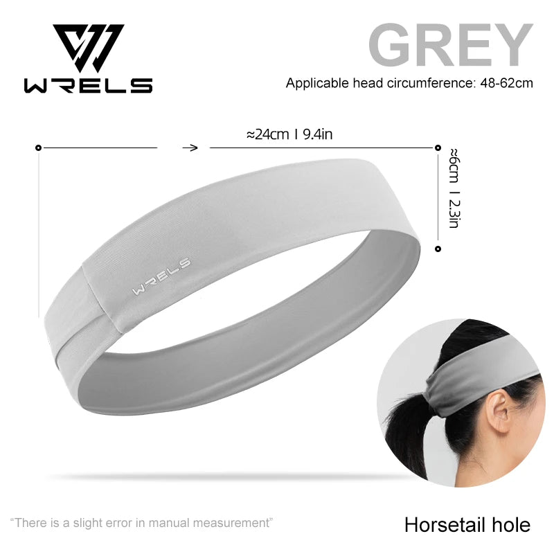 WRELS Sports Headband Running Fitness Sweatband Elastic Absorbent Sweat Cycling Jog Tennis Yoga Gym Head Band Hair Bandage