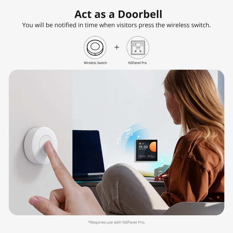 SONOFF SNZB-01P Zigbee Smart Wireless Switch Smart Scene via eWeLink Two-Way Control with TX Ultimate Wall Switch NSPanel Pro