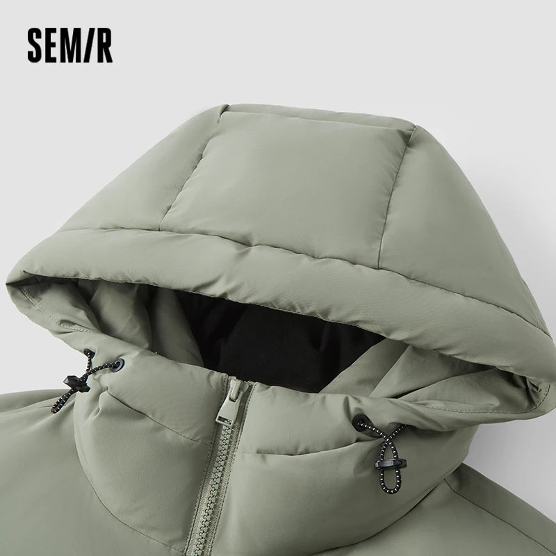 Semir Grey Duck Down Jacket Warm Windproof Men 2026 Winter Short Style Loose Fit Daily Wear Cold Weather Outerwear Coat
