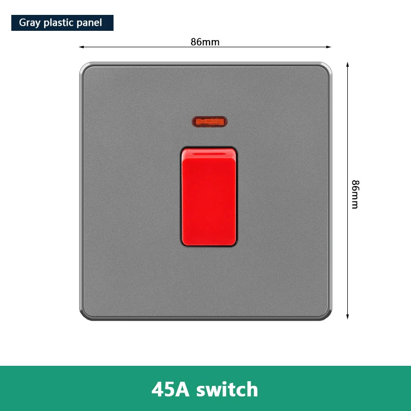 EU RU UK 20A 45A High Power Wall Switch,Korea Standard Plastic Panel ON OFF Rocker Switch for Water Heater Light Air Conditioner