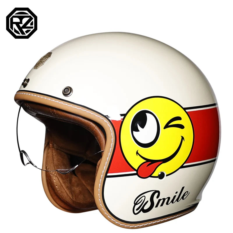 Retro motorcycle helmet 3/4 open half helmet unisex capacete vintage ABS material ORZ-301