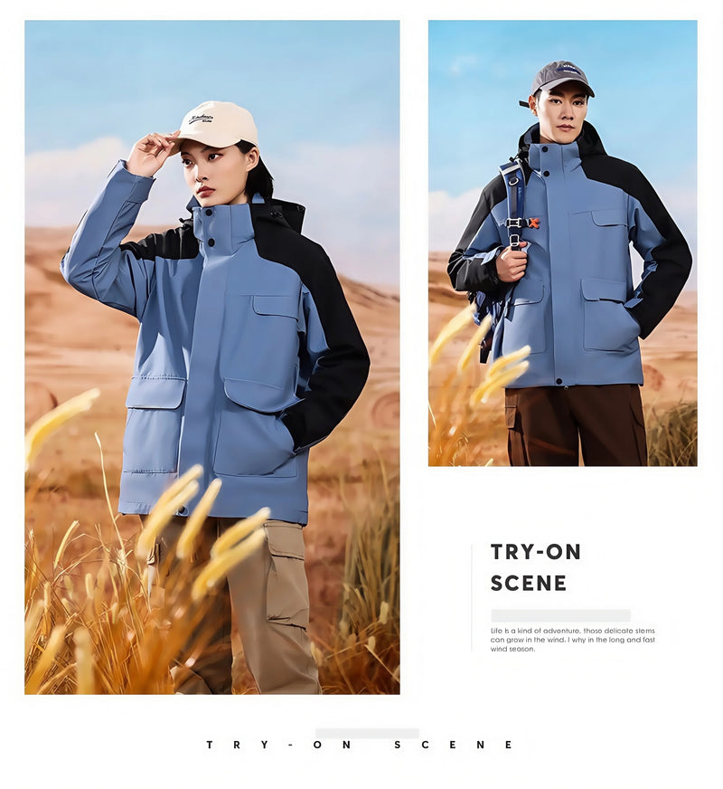 2026 Detachable Polar Fleece Inner Hooded Windbreake Waterproof and Scratch-resistant Outdoor Adventure Hiking Casual