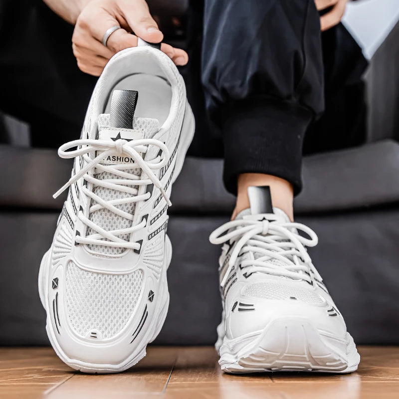Men's speed casual sneakers four seasons soft-sole anti-slip breathable outdoor running shoes fashion Youth Joker sports shoes