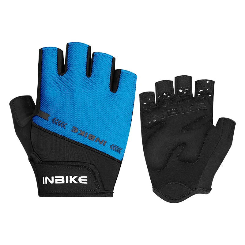 INBIKE New MTB Cycling Gloves Half Finger Bicycle Gloves Anti-Slip Shock Absorbing Padded Road Bike Biking Gloves for Men Women