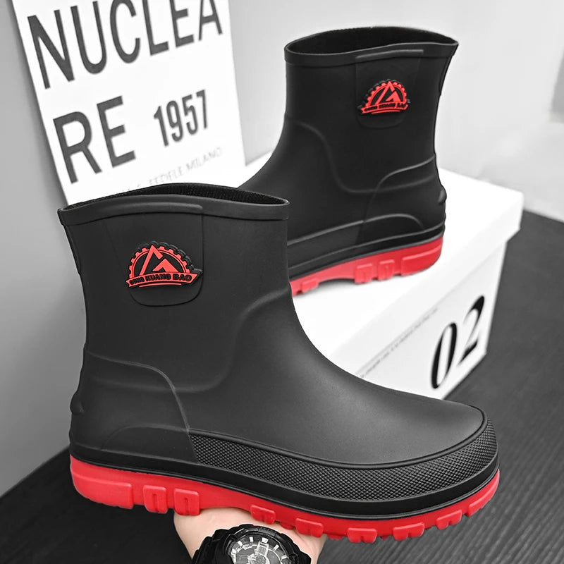 Men's rain boots four seasons new waterproof non-slip comfortable outdoor fishing shoes fashion Joker garden casual rain boots