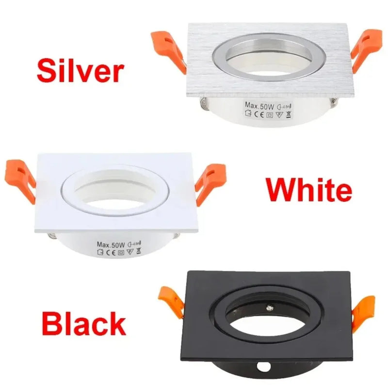 ស៊ុមតុបតែងភ្លើង LED រាងការ៉េ JOYINLED 1/10PCS GU5.3 MR16 GU10 ចង្កៀងពិដានសម្រាប់បំភ្លឺ មានរន្ធដោត