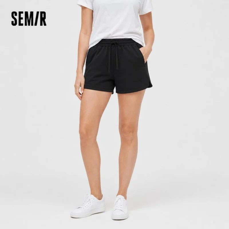 Semir Women Pants Home Wear Cotton Soft Comfortable Solid Color Loose Elastic Casual Top 2026 Summer Wear